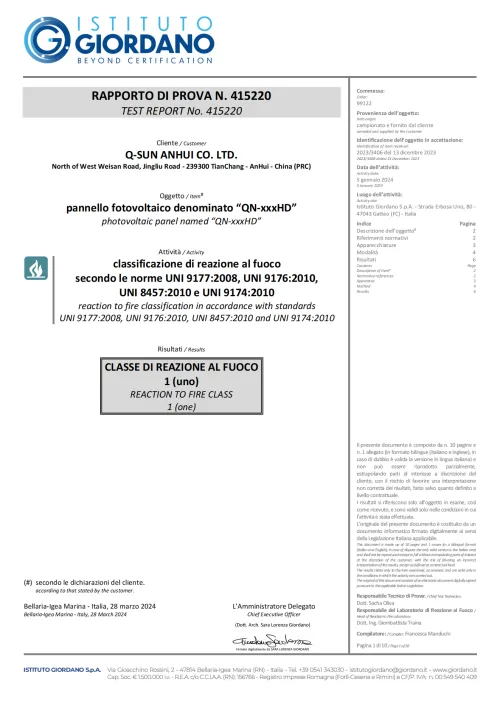 Qualification Certificate