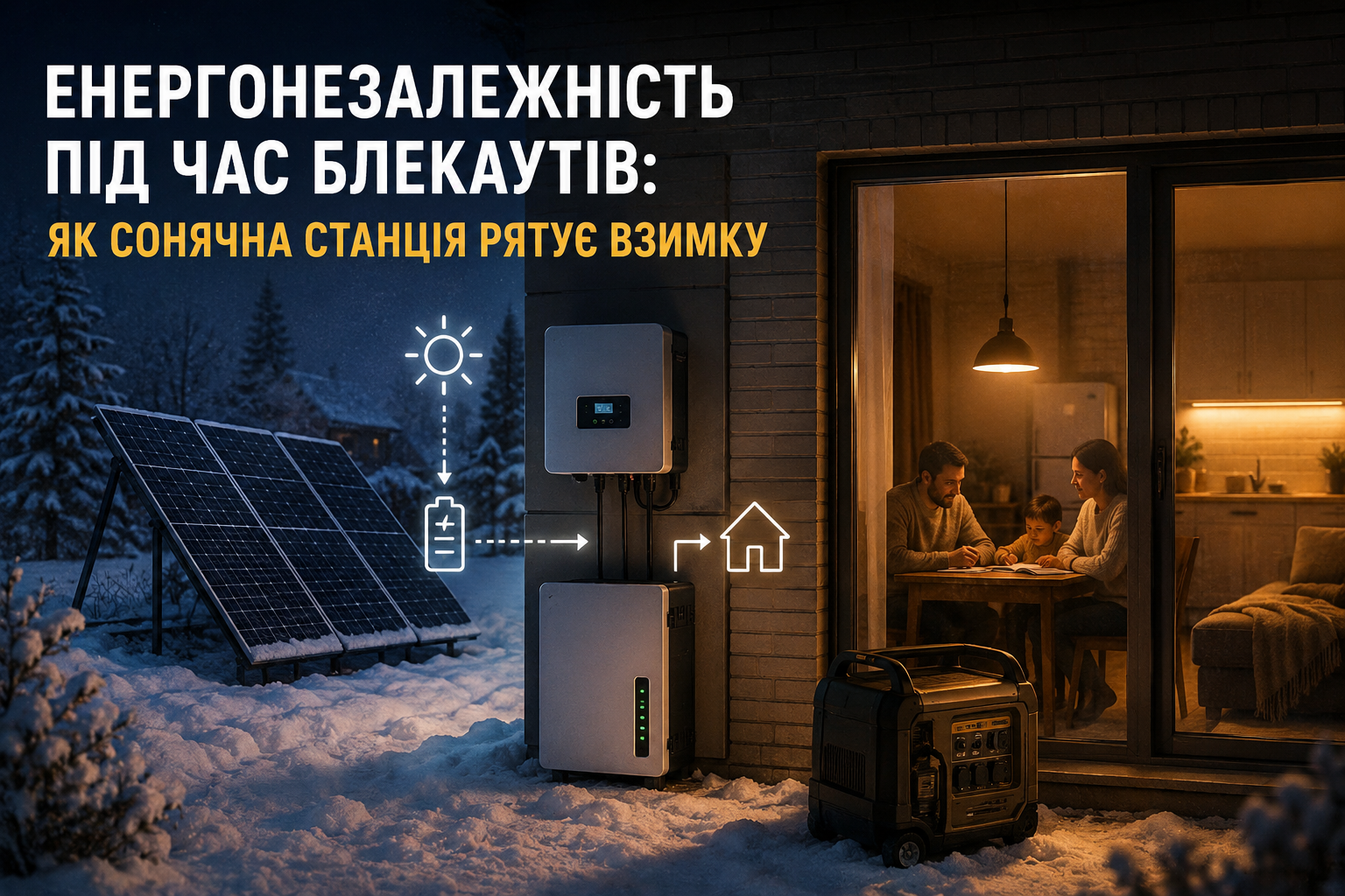 Гібридна сонячна станція для дому